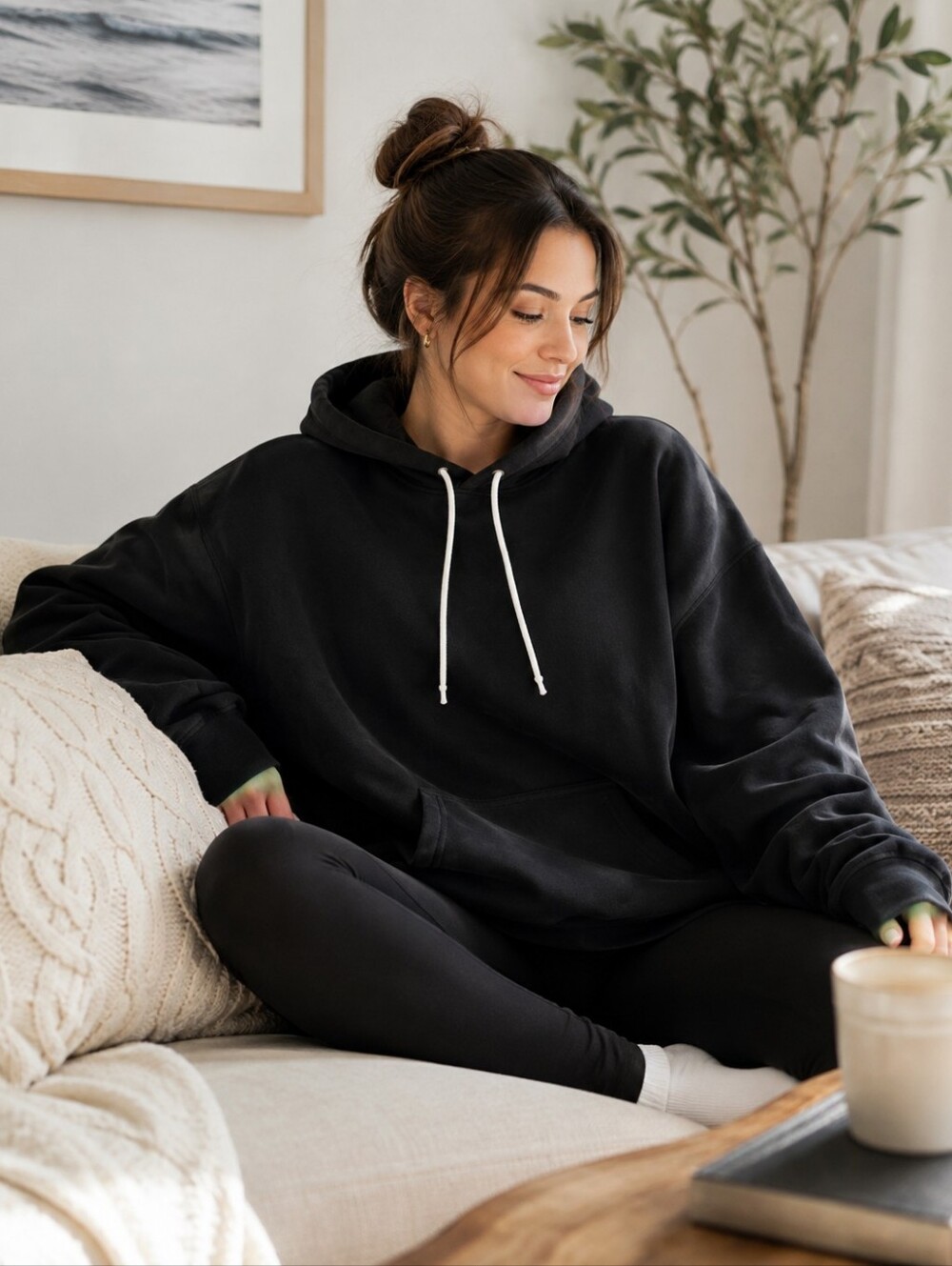 Aerie OFFLINE Black Pullover Hoodie Women's Medium